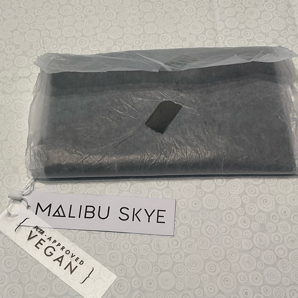 Elegant Black Leather Clutch by Malibu Skye